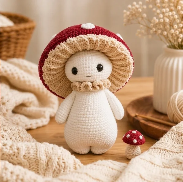 cadeau champignon au crochet