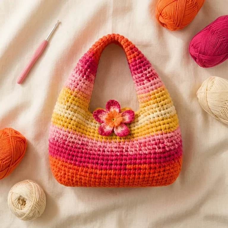 sac donut multicolore au crochet