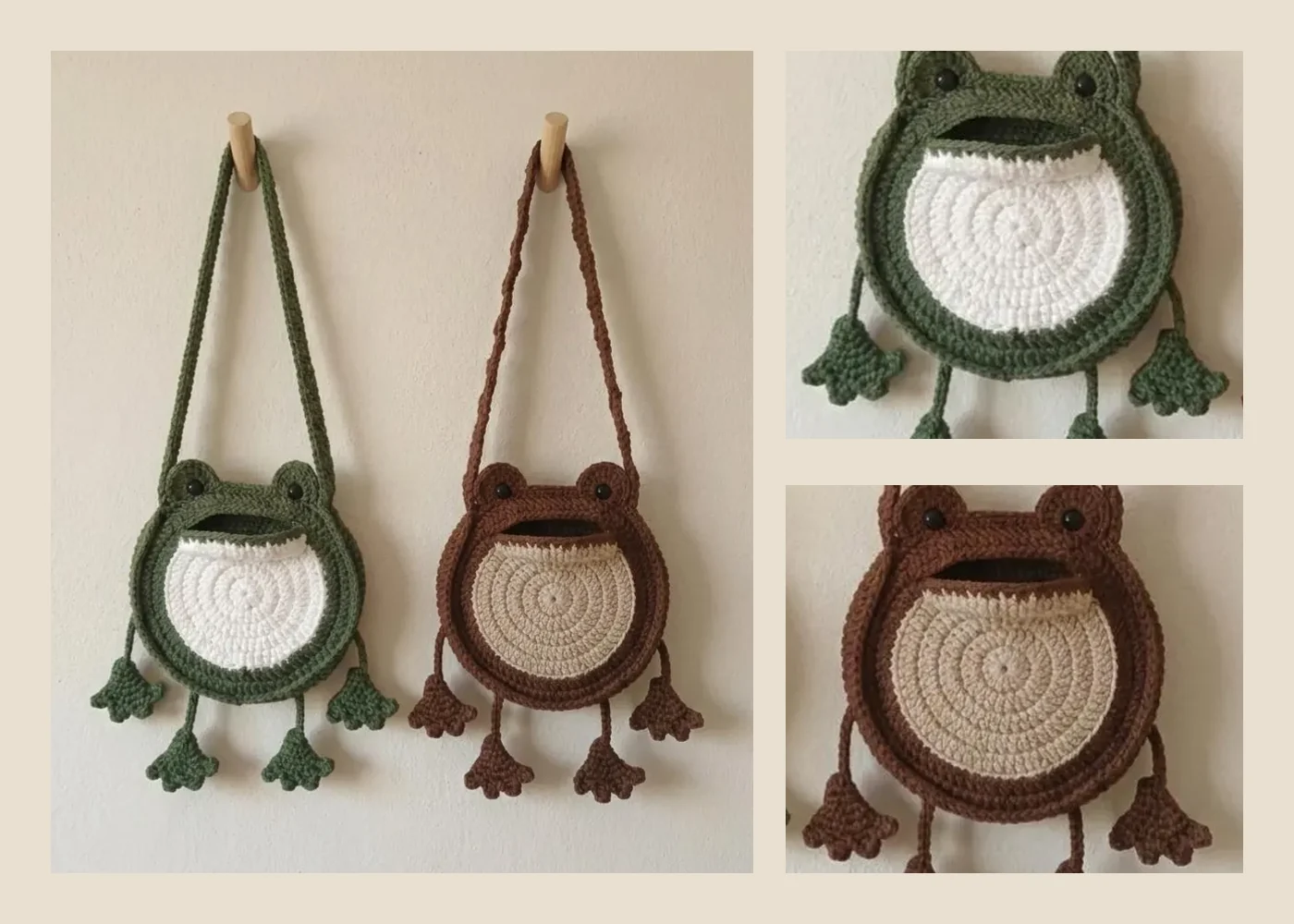 Planche de préparation visuelle autour du sac grenouille au crochet