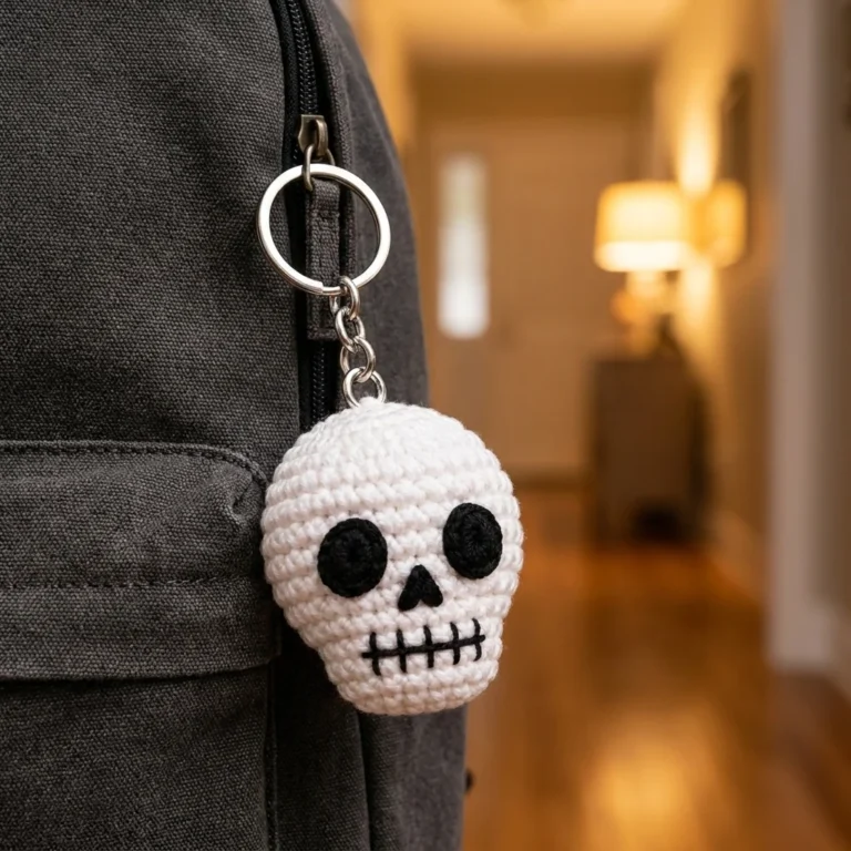 porte-clés crâne au crochet
