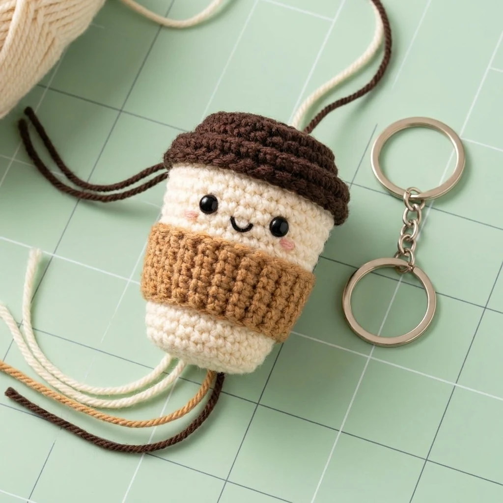 amigurumi café porte-clés dans un univers de création
