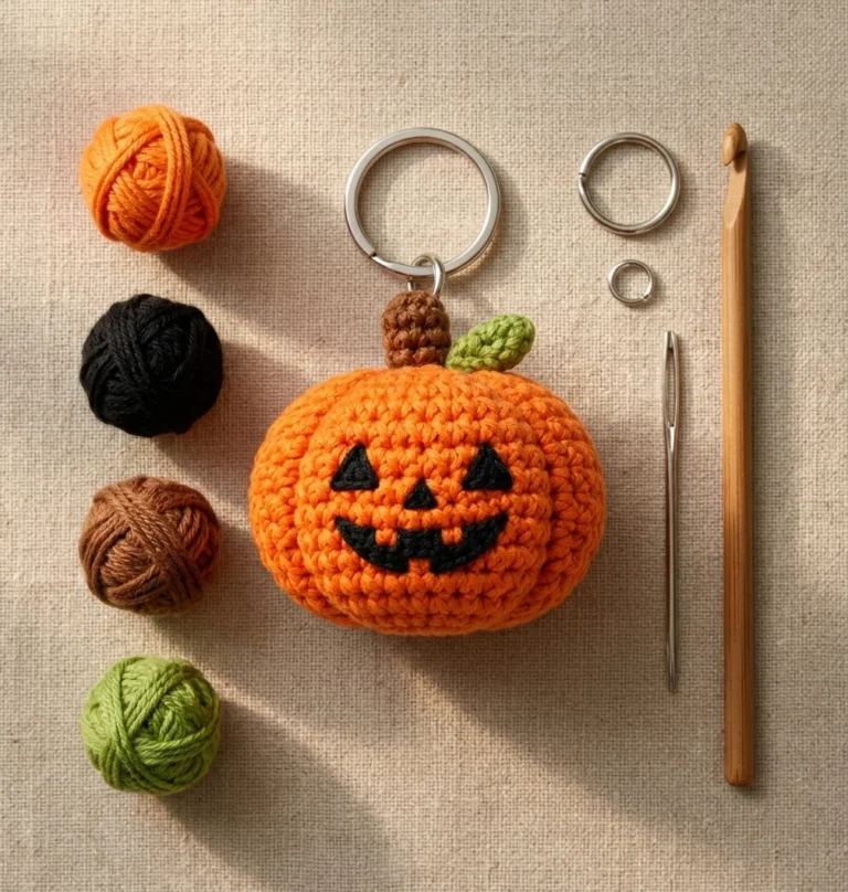 Halloween porte clés citrouille crochet