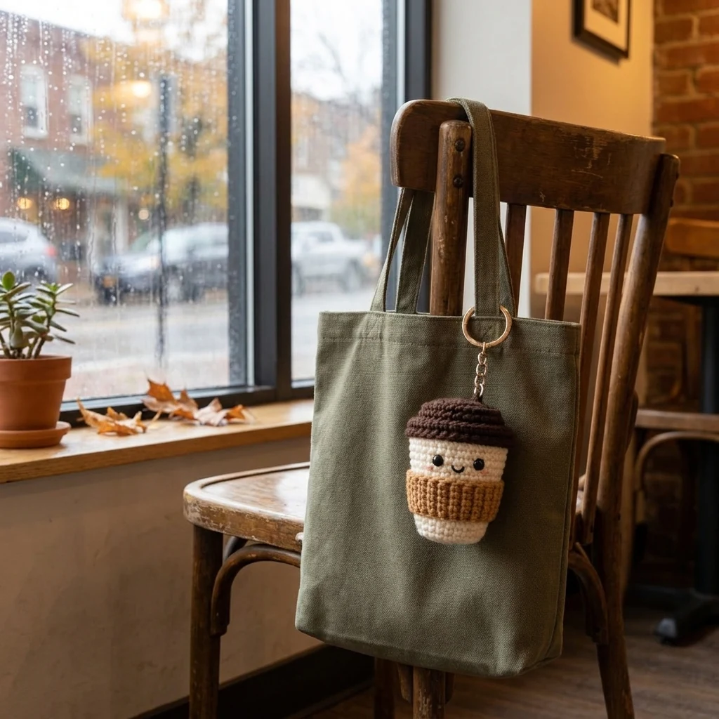 porte-clés café kawaii dans un univers de création