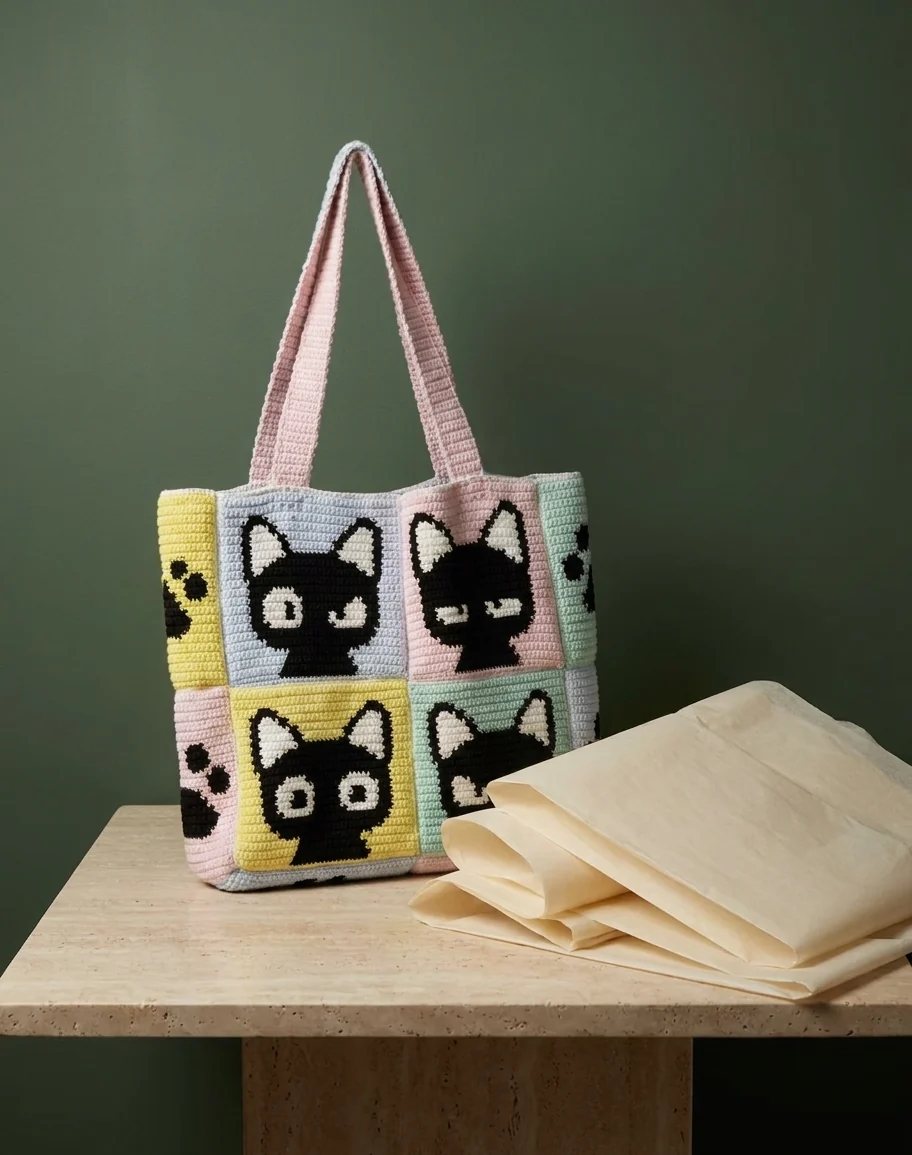 sac chat au crochet