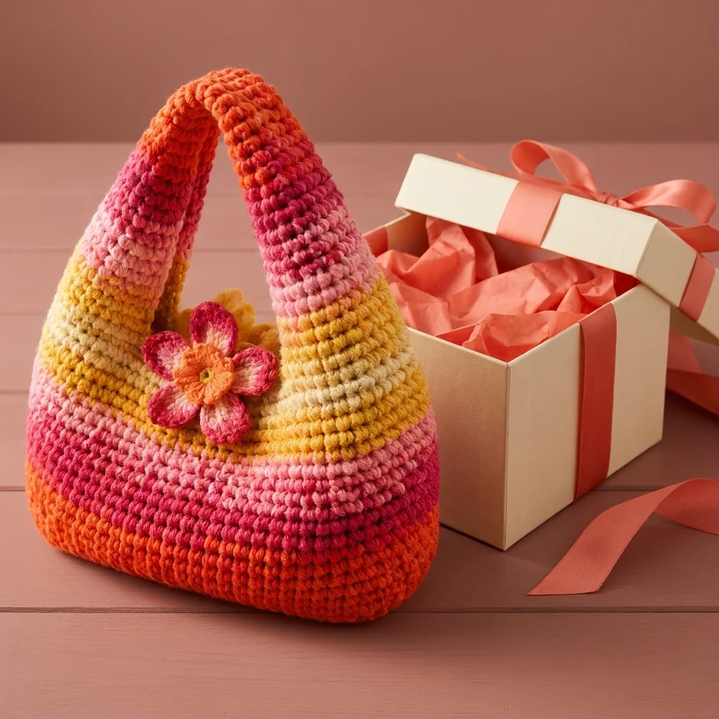 Sac rouge au crochet dans une scène lifestyle féminine et élégante